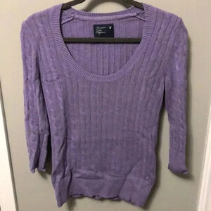 American Eagle Scoop Neck Cable Knot Sweater​